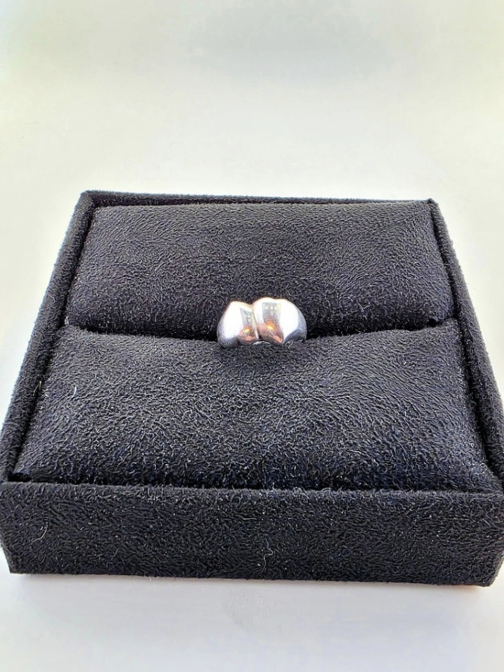 ❤️ ​Vintage Sterling Silver Double Puffy Heart Ring  ✨